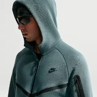 Nike Tech Windrunner herenjack van fleece met rits over de hele lengte - Grijs