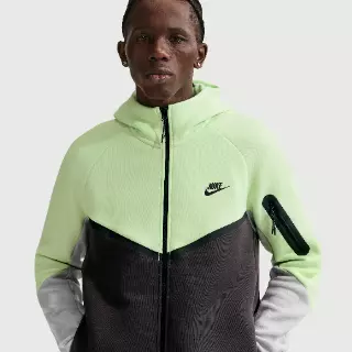 Nike Tech Windrunner herenjack van fleece met rits over de hele lengte - Groen