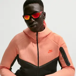 Nike Tech Windrunner herenjack van fleece met rits over de hele lengte - Oranje