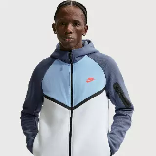 Nike Tech Windrunner herenjack van fleece met rits over de hele lengte - Wit