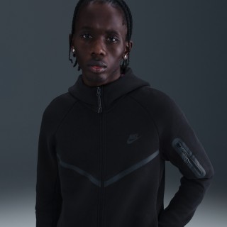 Nike Tech Windrunner herenjack van fleece met rits over de hele lengte - Zwart