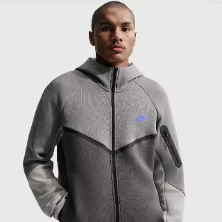 Nike Tech Windrunner herenjack van fleece met rits over de hele lengte - Zwart