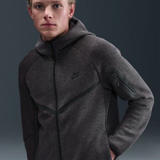 Nike Tech Windrunner herenjack van fleece met rits over de hele lengte - Zwart