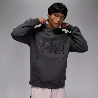 Paris Saint-Germain Fleecehoodie voor heren - Grijs
