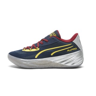 PUMA All-Pro NITROâ¢ Polar Express basketbalschoenen, Blauw/Rood/Goud