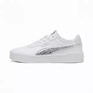 PUMA Carina 3.0 Metallic Whisper sneakers voor Dames, Wit/Zilver
