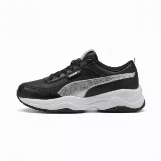 PUMA Cilia Mode Metallic Whisper sneakers voor Dames, Zwart/Wit/Zilver