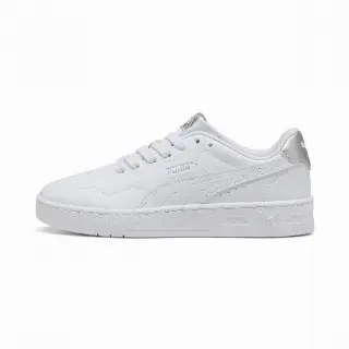 PUMA Court Lally Metallic Glam sneakers voor Dames, Wit/Zilver