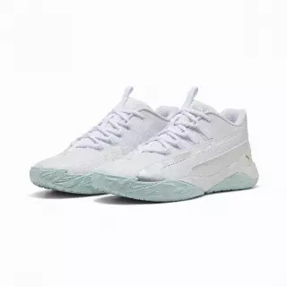 PUMA Dagger 2 middelhoge uniseks basketbalschoenen, Grijs/Wit/Zilver