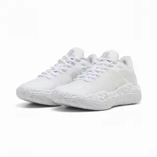 PUMA Hali 1 lage basketbalschoenen, Wit/Zilver