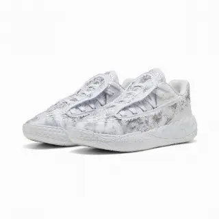 PUMA MB.05 Lo Team uniseks basketbalschoenen, Grijs/Wit