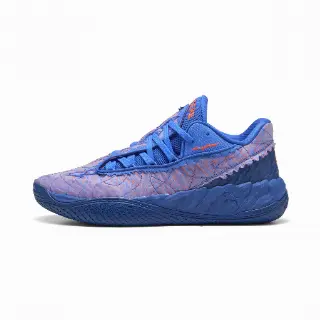PUMA MB.05 Lo uniseks basketbalschoenen, Blauw/Rood