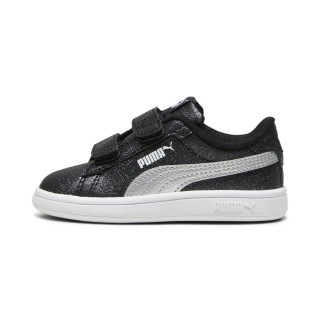PUMA Smash 3.0 Glitz Glam sneakers voor Dames, Zwart/Wit/Zilver