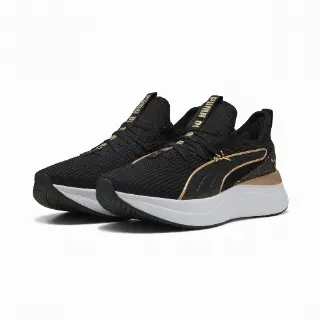 PUMA SOFTRIDE Sabrina Gepolijste Chrome sneakers voor Dames, Zwart/Wit/Goud