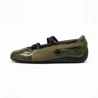 PUMA Speedcat Ballet Sneakers met krokodillentextuur voor Dames, Zwart