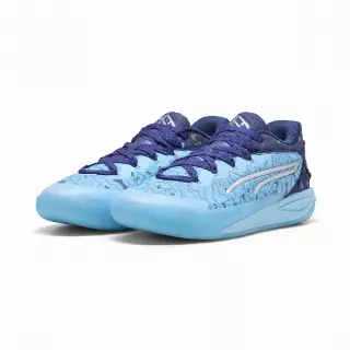 PUMA Stewie 4 Most Wanted basketbalschoenen voor Dames, Blauw/Zilver