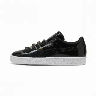 PUMA Suede Bloom Patent sneakers voor Dames, Zwart/Wit