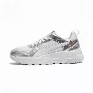 PUMA Trinity 2 Metallic Whisper sneakers voor Dames, Grijs/Wit/Zilver