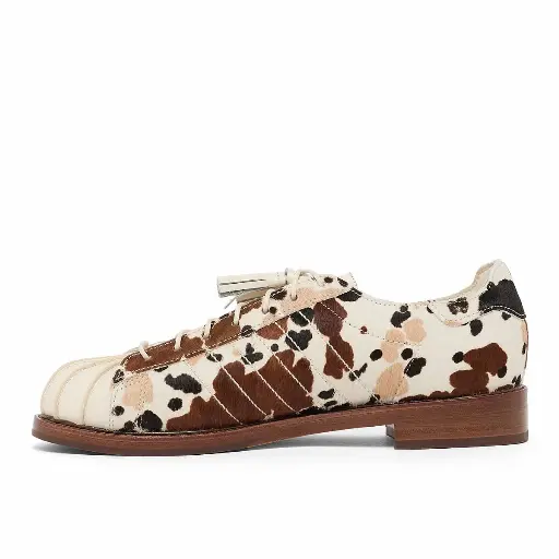 Adidas X Clot Superstar Dress Cow Print Sneaker Men Beige 