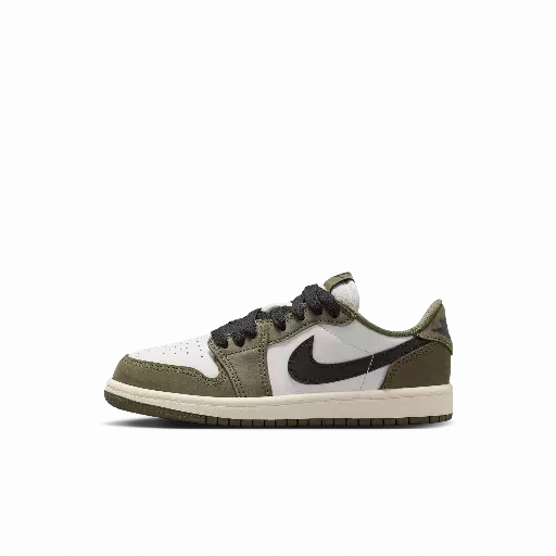 Air Jordan 1 Retro Low 'Medium Olive and Summit White' kleuterschoenen - Groen