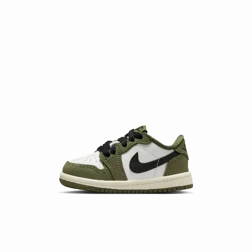 Air Jordan 1 Retro Low 'Medium Olive and Summit White' schoenen voor baby's/peuters - Groen