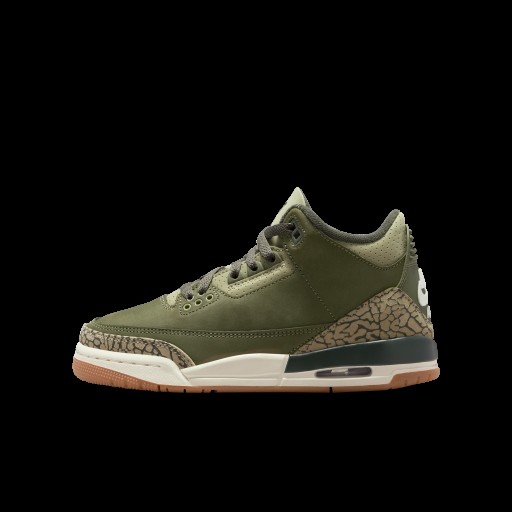 Air Jordan 3 Retro 'Medium Olive' kinderschoenen - Groen