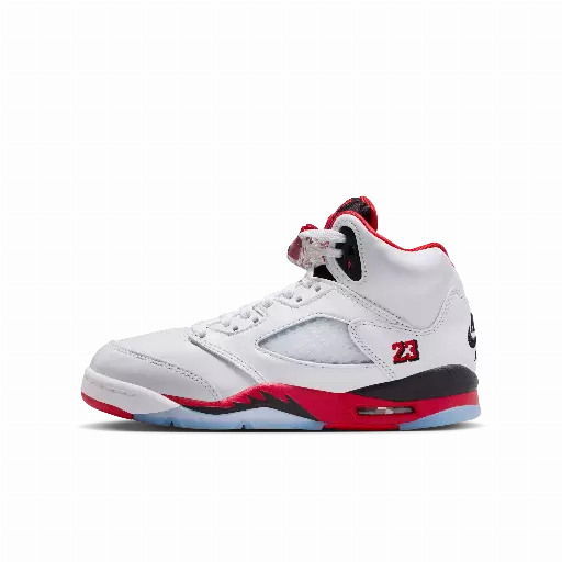 Air Jordan 5 Retro 'Fire Red Black Tongue' kinderschoenen - Wit