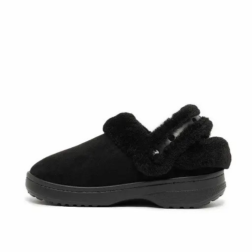 Crocs Wmns Classic Unfurgettable Suede Clog Sneaker Women Black 
