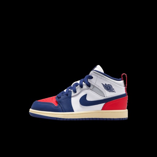 Jordan 1 Mid Kleuterschoenen - Wit