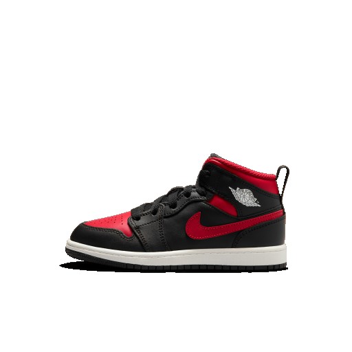 Jordan 1 Mid Kleuterschoenen - Zwart