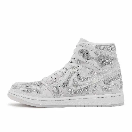 Jordan X Swarovski Air 1 Retro High OG "Vast Grey" Sneaker Men Grey 