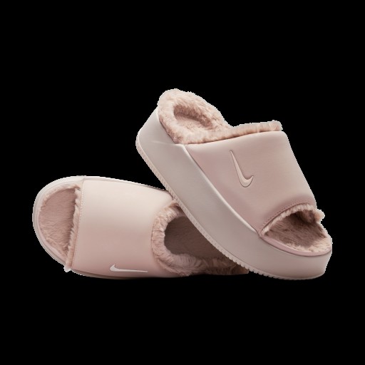Nike Calm Elevation Fur slippers voor dames - Roze