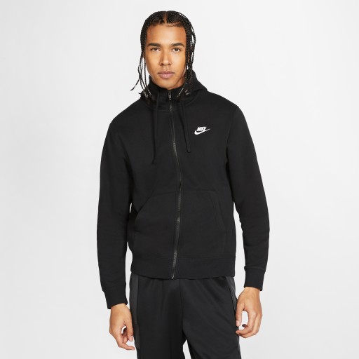 Nike Club Fleece Hoodie met rits voor heren - Zwart
