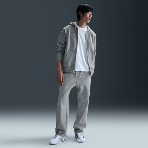 Nike Club fleecebroek met open zoom voor heren - Grijs