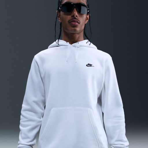 Nike Club fleecehoodie voor heren - Wit