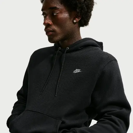 Nike Club fleecehoodie voor heren - Zwart