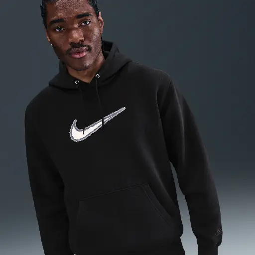 Nike Club fleecehoodie voor heren - Zwart