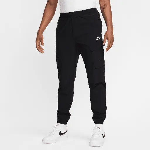 Nike Club geweven cargobroek voor heren - Zwart