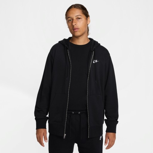 Nike Club hoodie van sweatstof met rits voor heren - Zwart