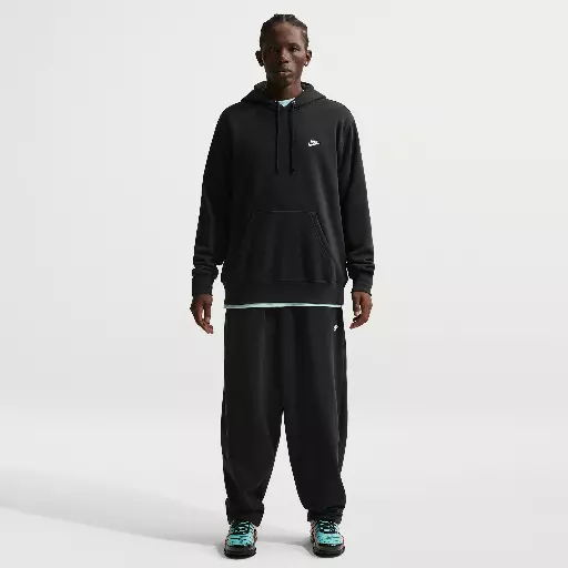 Nike Club oversized broek van sweatstof voor heren - Zwart
