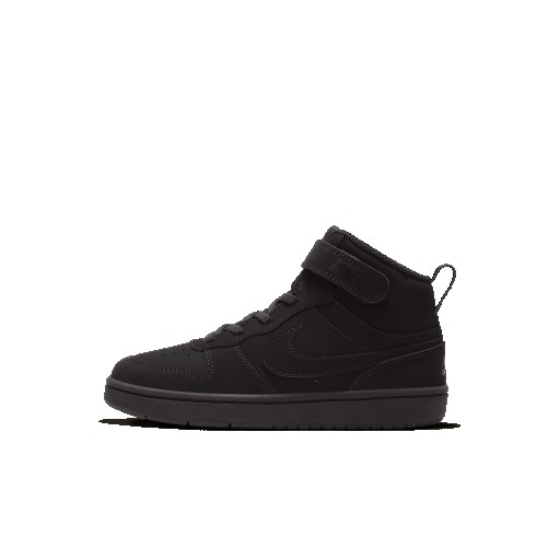 Nike Court Borough Mid 2 kleuterschoenen - Zwart