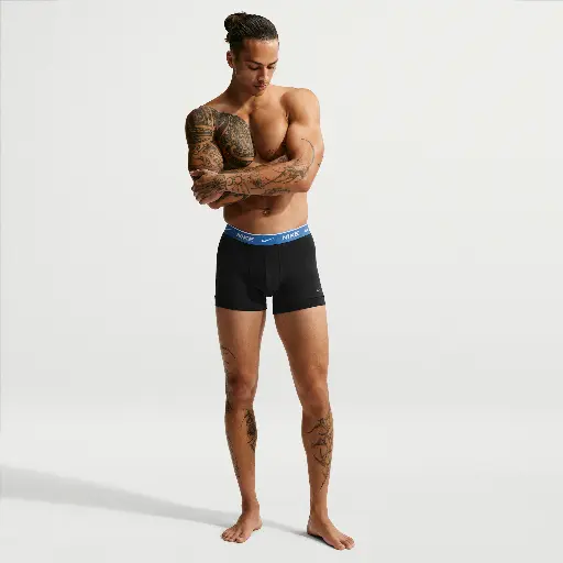 Nike Essential katoenen stretchonderbroek voor heren (set van 3) - Blauw