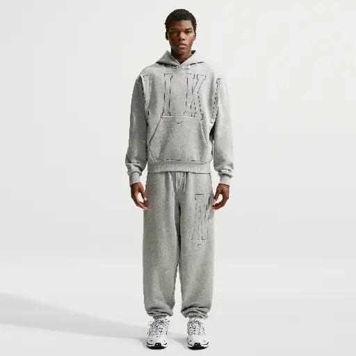 Nike Solo Fleece ruimvallende herenbroek met boorden - Grijs