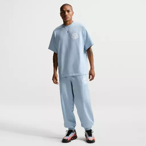 Nike Solo Swoosh fleecebroek met boorden voor heren - Blauw