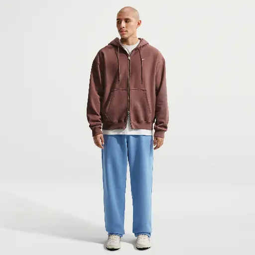 Nike Solo Swoosh fleecebroek met open zoom voor heren - Blauw