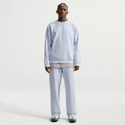 Nike Solo Swoosh fleecebroek met open zoom voor heren - Grijs