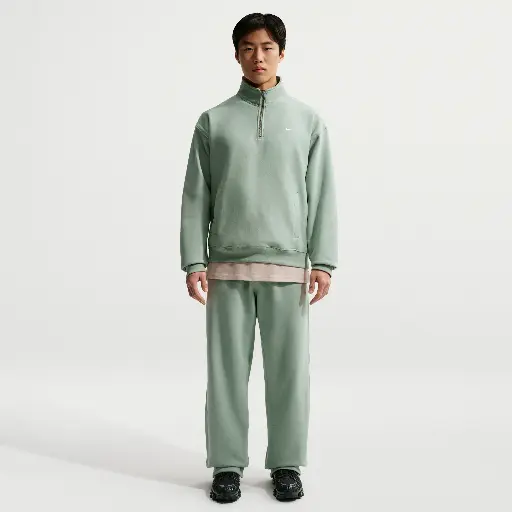 Nike Solo Swoosh fleecebroek met open zoom voor heren - Groen