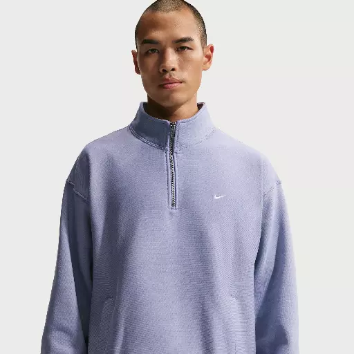 Nike Solo Swoosh fleecetop met korte rits voor heren - Paars