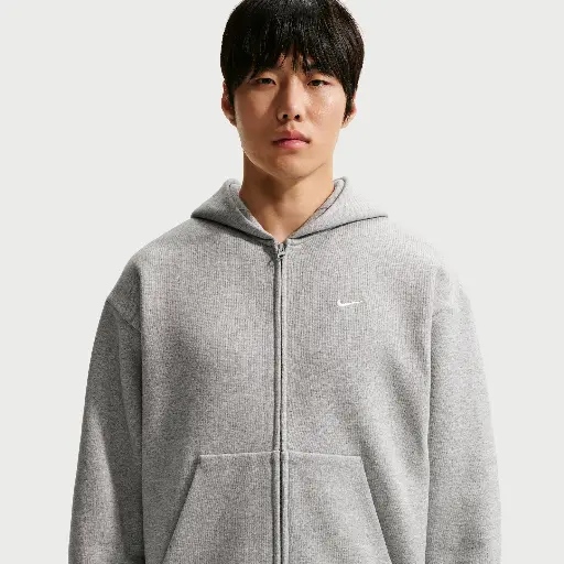 Nike Solo Swoosh Hoodie met rits voor heren - Grijs