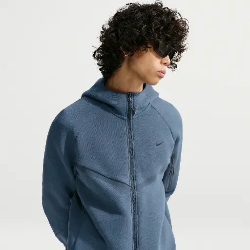 Nike Tech fleece Windrunner herenjack met rits over de hele lengte en accenten met reflecterend design - Blauw